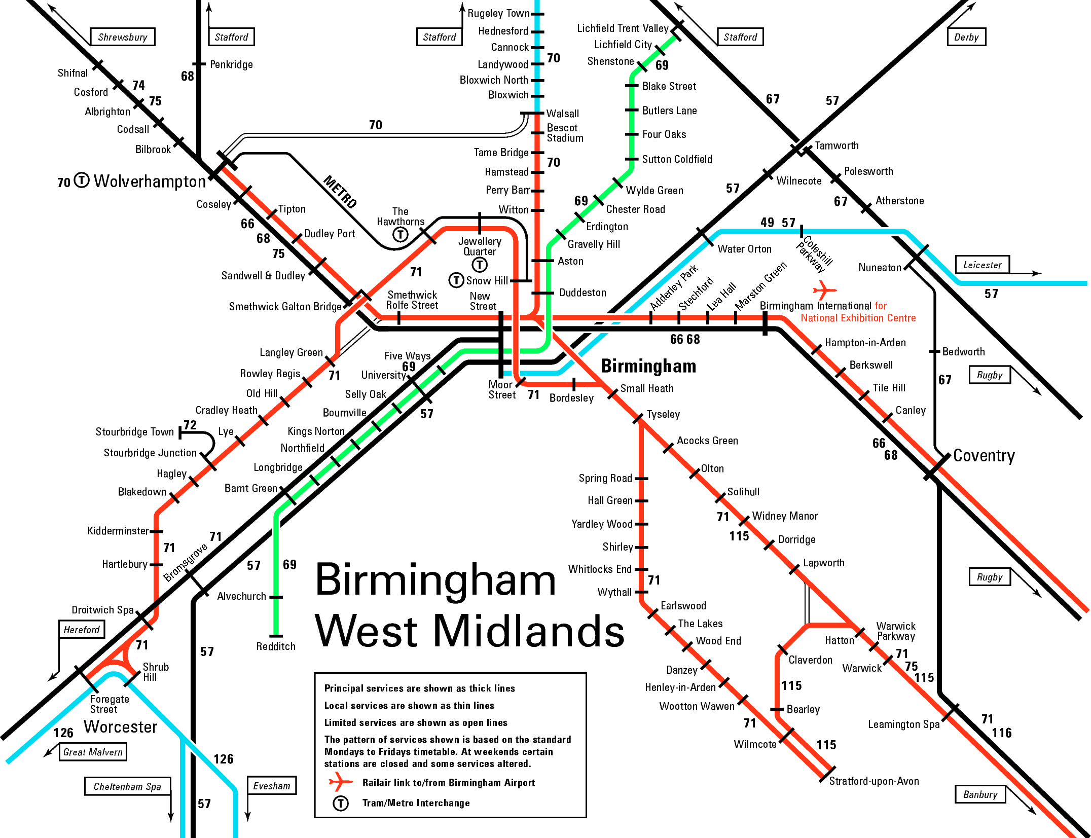 travel west midlands train map