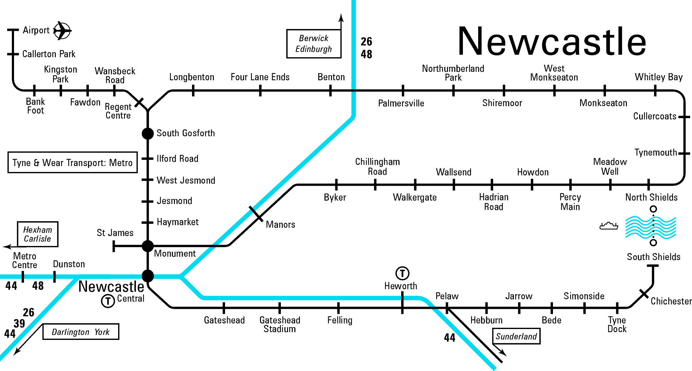 Rail map of Newcastle